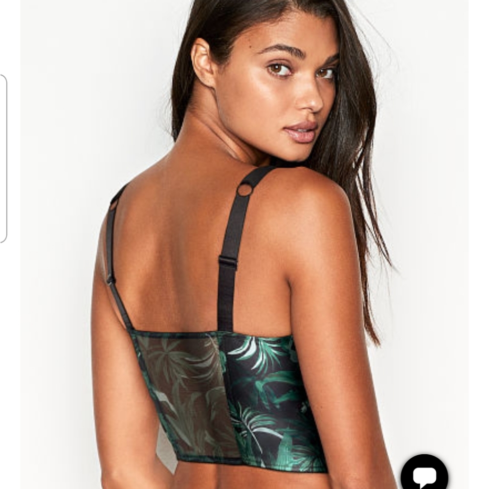 Lightly lined shine strap bra top - Picture 6 of 9